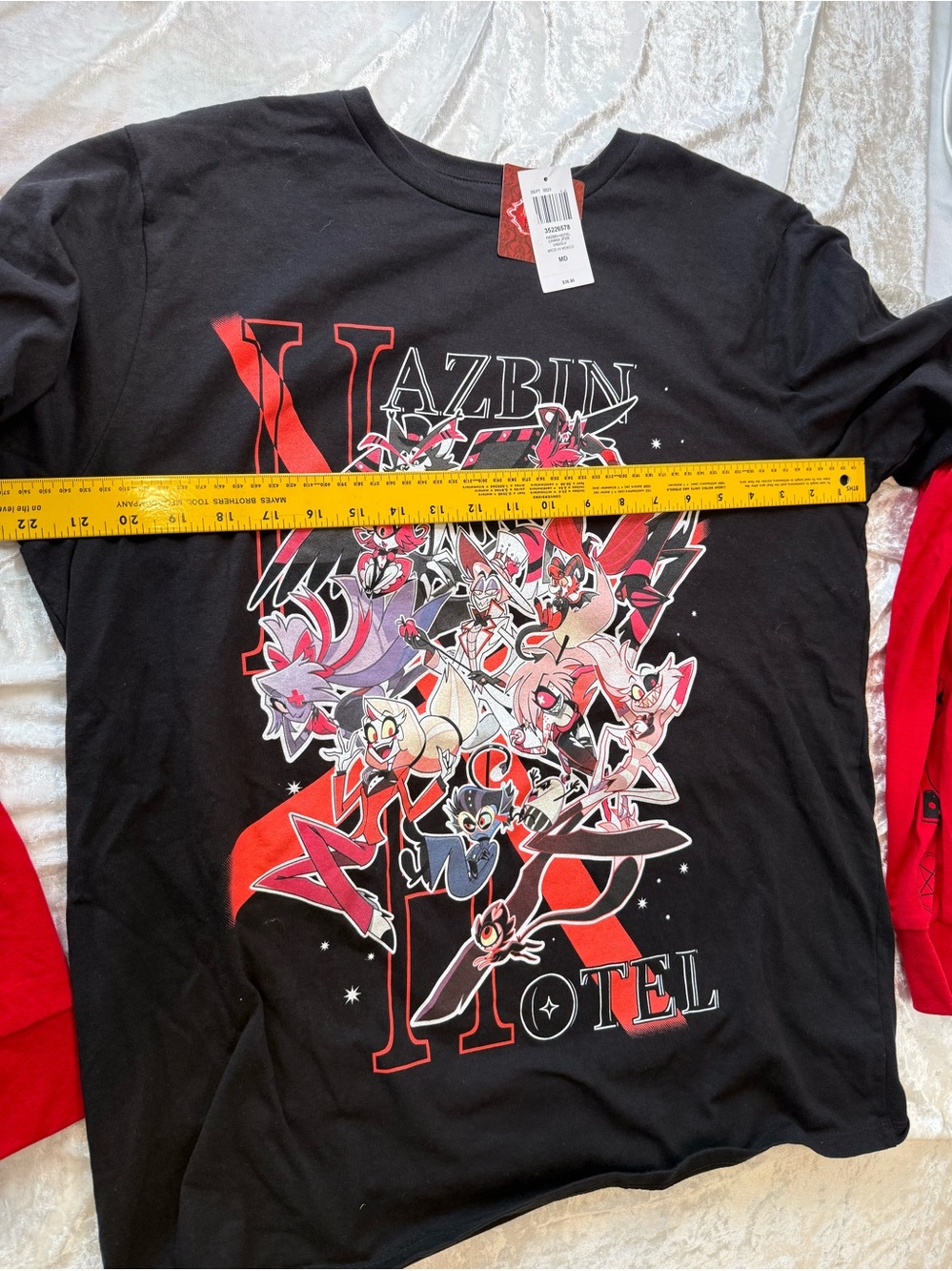 Hot Topic Hazbin Hotel Layered Graphic Tee Black Red Long Sleeve NWT M Cartoon - Picture 11 of 13
